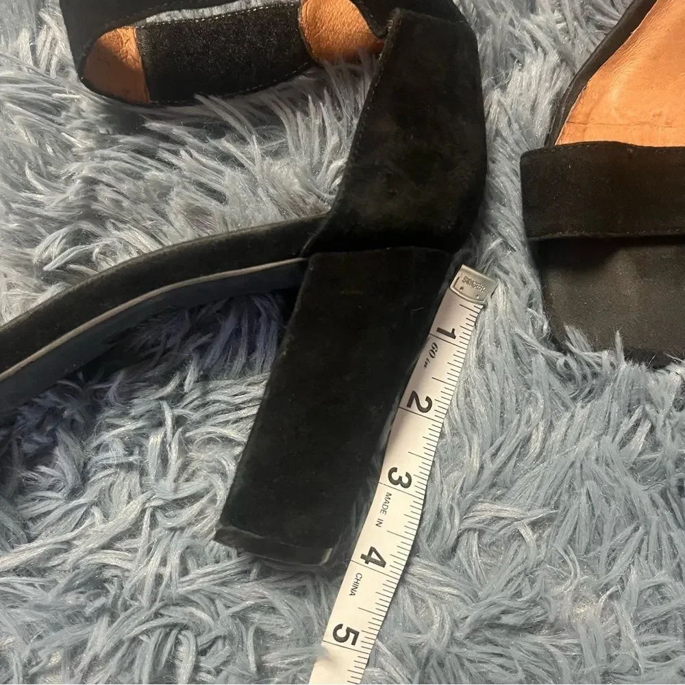 Jeffrey Campbell Black Holvey Suede Heel Sandals Size 9.5